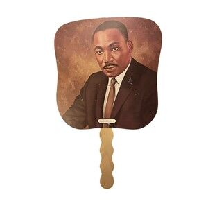 VTG Martin Luther King JR Wooden Handle Fan Cardboard NAACP New York Conv. 1988